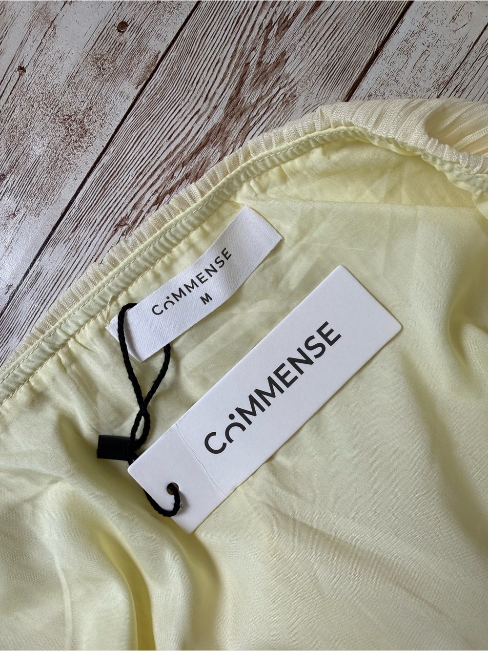 Commense Soft Butter Yellow Pleated Layered Ruffle Skirt Cami Set NWT Medium - Picture 13 of 13